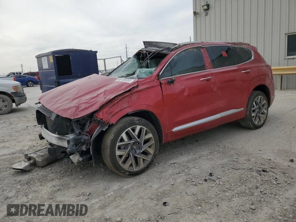 2023 Hyundai Santa Fe Calligraphy z VIN 5NMS54AL2PH495094, wystawiony jako Copart lot #48189065 z przebiegiem Nie podano mil oraz Szkoda całkowita • Salvage title. Historia ofert i sprzedaży dostępna na DreamBid. Obrazek 1.
