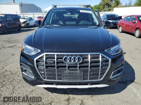 2021 Audi Q5 Premium Plus with VIN WA1BAAFY6M2020296, listed as a Copart auction lot 56736205 with 75,955 mi miles and Salvage title. Bid and sale history available at DreamBid. Image 5.