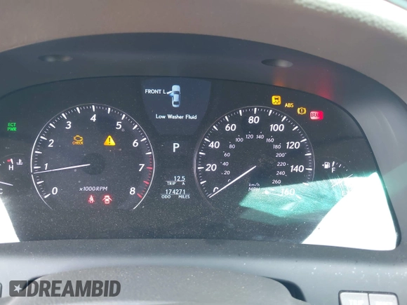 2009 Lexus LS 460 with VIN JTHBL46F895090838, listed as a IAAI auction lot 42437405 with 174,271 mi miles and . Bid and sale history available at DreamBid. Image 7.
