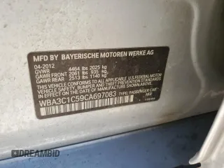 2012 BMW 3 Series 328i with VIN WBA3C1C59CA697083, listed as a Copart auction lot 51600745 with 138,668 mi miles and Salvage title. Bid and sale history available at DreamBid. Image 14.