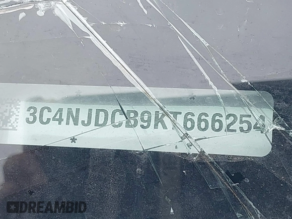2019 Jeep Compass Limited with VIN 3C4NJDCB9KT666254, listed as a IAAI auction lot 41951603 with 65,990 mi miles and . Bid and sale history available at DreamBid. Image 9.