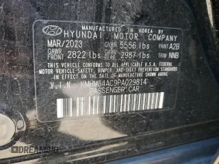 2023 Hyundai IONIQ 6 SEL with VIN KMHM34AC9PA029814, listed as a Copart auction lot 89076885 with 25,273 mi miles and Salvage Title. Bid and sale history available at carsss.com. Image 12.