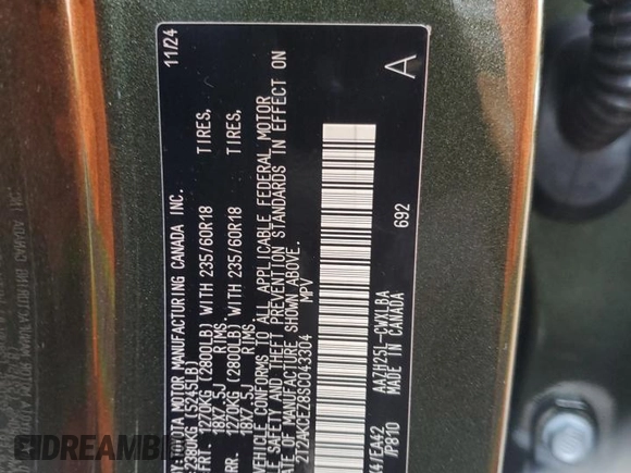 2025 Lexus NX 350h with VIN 2T2AKCEZ8SC043304, listed as a Copart auction lot 42719255 with 1,221 mi miles and Salvage Title. Bid and sale history available at DreamBid. Image 13.