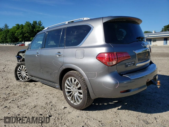 2017 Infiniti QX80 with VIN JN8AZ2NC3H9432070, listed as a Copart auction lot 60469744 with 52,173 mi miles and Salvage Title. Bid and sale history available at carsss.com. Image 2.