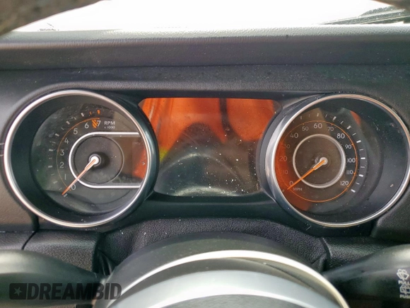 2019 Jeep Wrangler Unlimited Sahara with VIN 1C4HJXEG8KW574005, listed as a Copart auction lot 57794945 with Not provided miles and Salvage title. Bid and sale history available at DreamBid. Image 9.