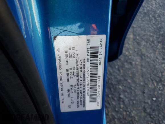 2012 Mazda 3 i Touring with VIN JM1BL1V82C1590723, listed as a Copart auction lot 42162305 with 203,030 mi miles and Salvage Title. Bid and sale history available at carsss.com. Image 12.