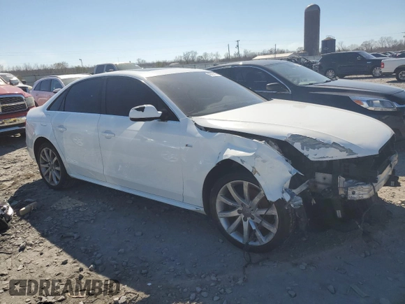 2014 Audi A4 Premium with VIN WAUAFAFL2EN000938, listed as a Copart auction lot 46825115 with 0 mi miles and Salvage Title. Bid and sale history available at carsss.com. Image 4.