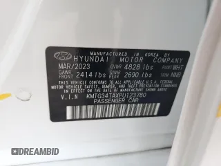 2023 Genesis G70 2.0T with VIN KMTG34TAXPU123780, listed as a Copart auction lot 72181814 with 31,029 mi miles and Salvage Title. Bid and sale history available at carsss.com. Image 12.