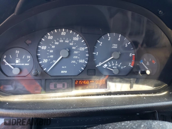 2001 BMW 3 Series 325Ci with VIN WBABN334X1JW49159, listed as a Copart auction lot 67799724 with 215,468 mi miles and Salvage Title. Bid and sale history available at carsss.com. Image 9.