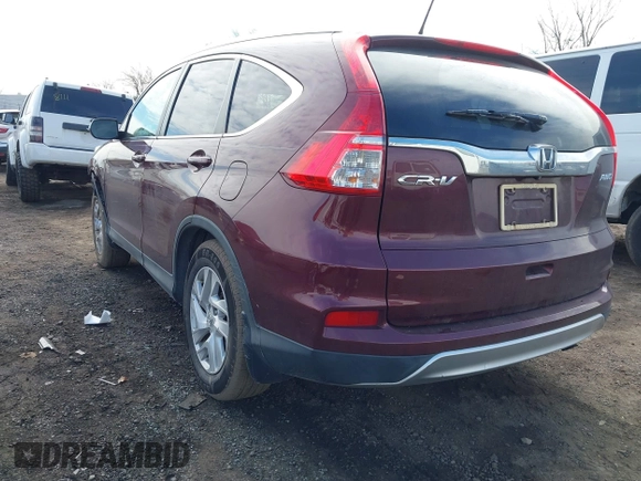 2015 Honda CR-V EX-L with VIN 2HKRM4H71FH662945, listed as a IAAI auction lot 41665393 with 123,278 mi miles. Bid and sale history available at carsss.com. Image 3.