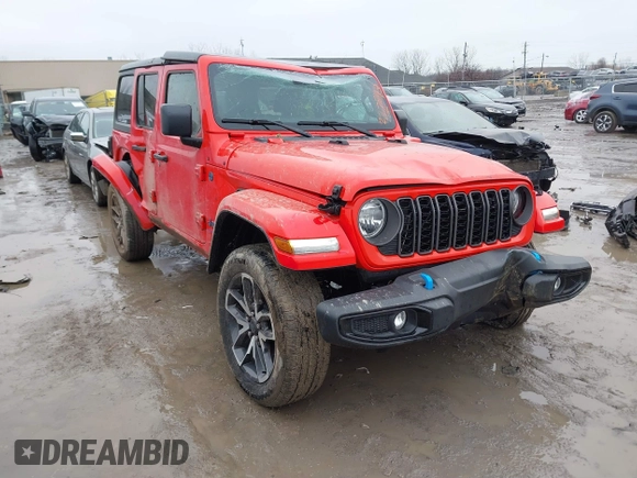 2024 Jeep Wrangler Willys z VIN 1C4RJXN67RW227593, wystawiony jako IAAI lot #41519596 z przebiegiem 7 851 mil mil oraz . Historia ofert i sprzedaży dostępna na DreamBid. Obrazek 1.