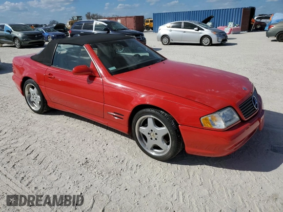 1999 Mercedes-Benz SL-Class with VIN WDBFA68F0XF178838, listed as a Copart auction lot 77040434 with 0 mi miles and Salvage Title. Bid and sale history available at carsss.com. Image 4.