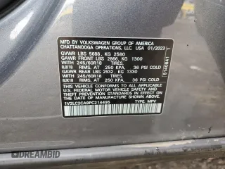 2023 Volkswagen Atlas SE с VIN 1V2LC2CA9PC214495, выставлен на аукционе Copart как лот 45463715 с пробегом 42 195 миль миль и Списание • Salvage title. История ставок и продаж доступна на DreamBid. Изображение 14.