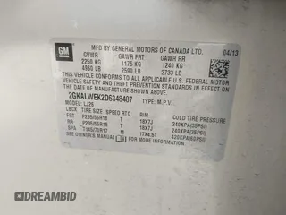 2013 GMC Terrain SLT with VIN 2GKALWEK2D6348487, listed as a IAAI auction lot 42077255 with 196,965 mi miles and . Bid and sale history available at DreamBid. Image 9.
