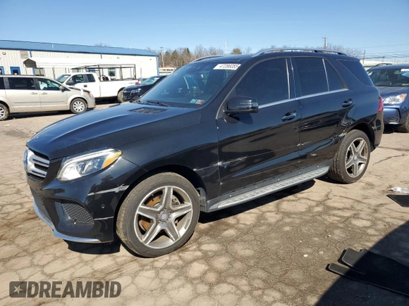 2016 Mercedes-Benz GLE 400 with VIN 4JGDA5GB8GA799805, listed as a Copart auction lot 47286085 with 156,563 mi miles and Salvage title. Bid and sale history available at DreamBid. Image 1.