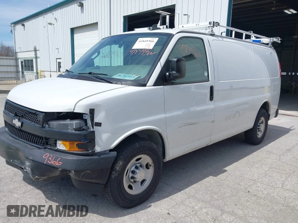 2019 Chevrolet Express Cargo Van with VIN 1GCWGAFP6K1240800, listed as a IAAI auction lot 41849366 with 59,540 mi miles. Bid and sale history available at carsss.com. Image 2.