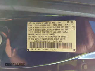 2009 Acura RDX with VIN 5J8TB18299A007816, listed as a IAAI auction lot 42311817 with Not provided miles and . Bid and sale history available at DreamBid. Image 9.