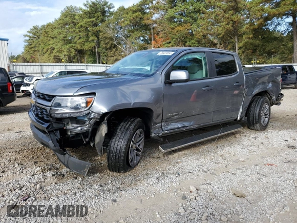 2021 Chevrolet Colorado 2WD Work Truck with VIN 1GCGSBEN8M1299200, listed as a Copart auction lot 41637655 with 51,757 mi miles and Salvage title. Bid and sale history available at DreamBid. Image 1.