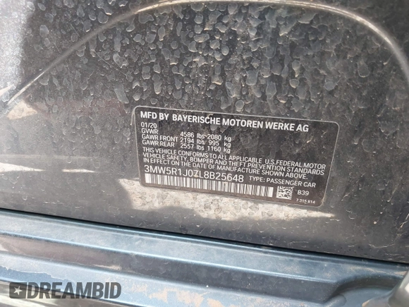 2020 BMW 3 Series 330i с VIN 3MW5R1J07L8B25648, выставлен на аукционе IAAI как лот 42130052 с пробегом 64 662 миль миль и . История ставок и продаж доступна на DreamBid. Изображение 9.