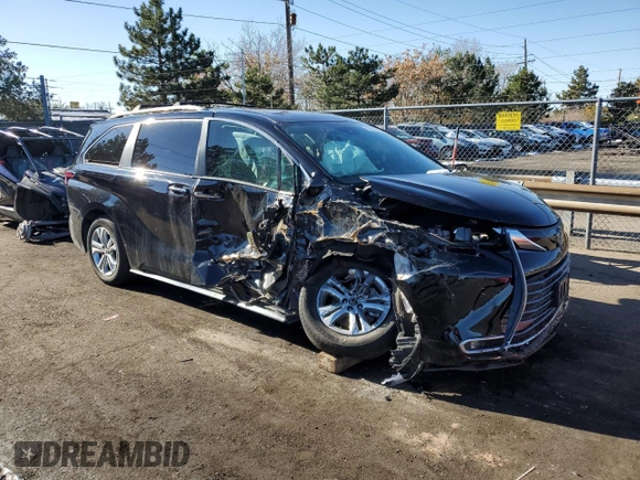 2023 Toyota Sienna Platinum with VIN 5TDESKFC6PS084698, listed as a Copart auction lot 80532734 with 16,884 mi miles and Salvage Title. Bid and sale history available at DreamBid. Image 4.