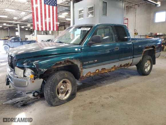 1998 Dodge Ram 1500 with VIN 3B7HF13Z0WG206831, listed as a Copart auction lot 45187745 with 225,200 mi miles and Salvage Title. Bid and sale history available at carsss.com. Image 1.