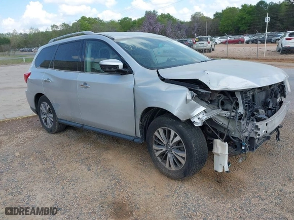 2017 Nissan Pathfinder SV with VIN 5N1DR2MN9HC664487, listed as a IAAI auction lot 41974800 with 1 mi miles. Bid and sale history available at carsss.com. Image 1.