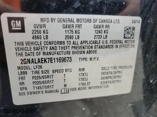 2014 Chevrolet Equinox LS with VIN 2GNALAEK7E1169673, listed as a Copart auction lot 47604855 with 0 mi miles and Salvage Title. Bid and sale history available at carsss.com. Image 15.