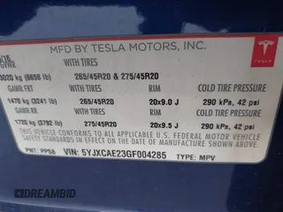 2016 Tesla Model X 70D z VIN 5YJXCAE23GF004285, wystawiony jako IAAI lot #42179024 z przebiegiem 108 472 mil mil oraz . Historia ofert i sprzedaży dostępna na DreamBid. Obrazek 9.