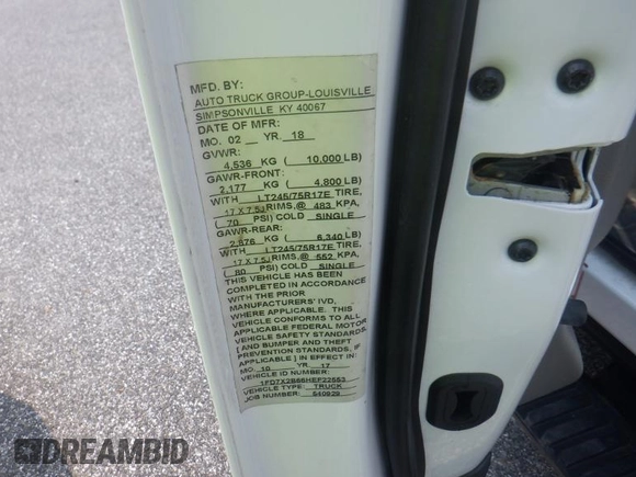 2017 Ford F-250 XL с VIN 1FD7X2B66HEF22553, выставлен на аукционе IAAI как лот 42575720 с пробегом 190 930 миль миль и . История ставок и продаж доступна на DreamBid. Изображение 18.
