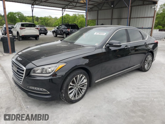 2017 Genesis G80 3.8L z VIN KMHGN4JE0HU180808, wystawiony jako Copart lot #52796555 z przebiegiem 81 598 mil mil oraz Szkody całkowita. Historia ofert i sprzedaży dostępna na DreamBid. Obrazek 1.