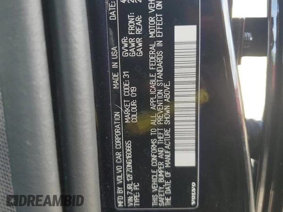 2022 Volvo S60 Momentum with VIN 7JRL12FZ0NG160665, listed as a Copart auction lot 74020354 with 0 mi miles and Salvage Title. Bid and sale history available at carsss.com. Image 13.