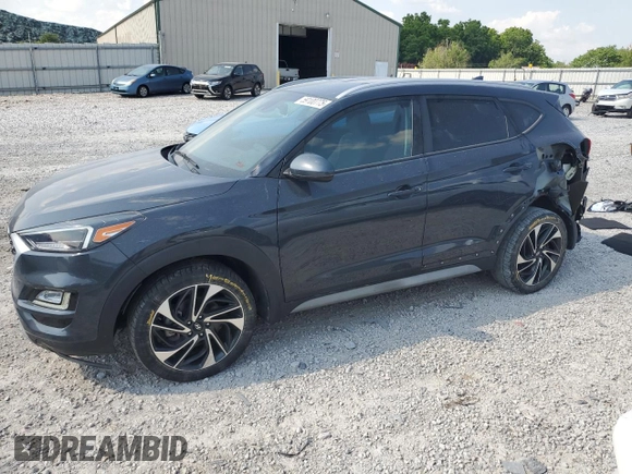 2020 Hyundai Tucson Sport with VIN KM8J3CAL2LU273598, listed as a Copart auction lot 59100775 with 77,954 mi miles and Salvage title. Bid and sale history available at DreamBid. Image 1.