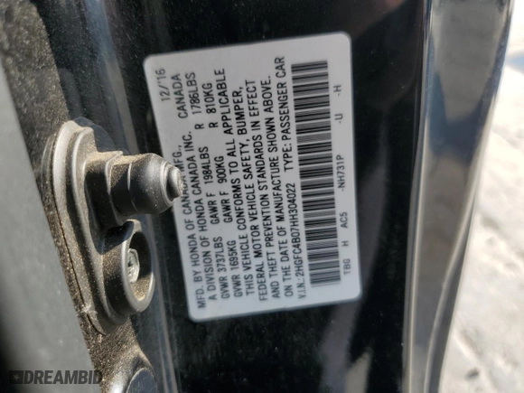 2017 Honda Civic Coupe LX-P with VIN 2HGFC4B07HH304022, listed as a Copart auction lot 82953274 with 85,132 mi miles and Salvage Title. Bid and sale history available at carsss.com. Image 14.