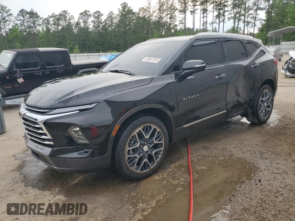 2024 Chevrolet Blazer Premier with VIN 3GNKBFRS3RS160493, listed as a Copart auction lot 53857315 with 12,722 mi miles and Salvage title. Bid and sale history available at DreamBid. Image 1.