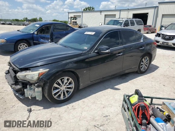 2014 Infiniti Q50 Premium with VIN JN1BV7AP6EM691276, listed as a Copart auction lot 56111145 with 209,033 mi miles and Salvage title. Bid and sale history available at DreamBid. Image 1.