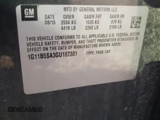 2016 Chevrolet Malibu Limited LS with VIN 1G11B5SA3GU107301, listed as a Copart auction lot 75686994 with 116,881 mi miles and Salvage Title. Bid and sale history available at carsss.com. Image 12.