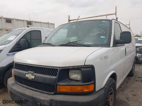 2014 Chevrolet Express Cargo Van with VIN 1GCSGAFX9E1106558, listed as a IAAI auction lot 41649113 with 207,279 mi miles. Bid and sale history available at carsss.com. Image 2.