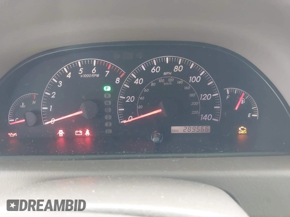 2005 Toyota Camry STD with VIN 4T1BE32K75U953925, listed as a IAAI auction lot 42411400 with 289,566 mi miles and . Bid and sale history available at DreamBid. Image 7.