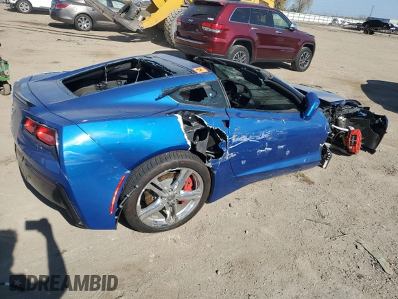 2016 Chevrolet Corvette 1LT with VIN 1G1YB2D72G5107038, listed as a Copart auction lot 76585924 with 0 mi miles and Salvage Title. Bid and sale history available at carsss.com. Image 3.
