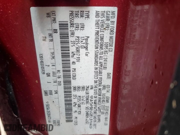 2014 Ford C-Max SEL with VIN 1FADP5BU2EL510422, listed as a Copart auction lot 51390035 with Not Provided miles and Salvage Title. Bid and sale history available at DreamBid. Image 12.