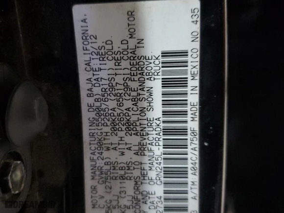 2013 Toyota Tacoma with VIN 3TMLU4EN0DM112734, listed as a Copart auction lot 43547205 with 145,911 mi miles and Salvage Title. Bid and sale history available at carsss.com. Image 12.