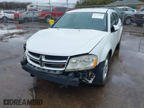 2012 Dodge Avenger SXT with VIN 1C3CDZCB2CN195226, listed as a IAAI auction lot 41721856 with 257,932 mi miles and . Bid and sale history available at DreamBid. Image 2.
