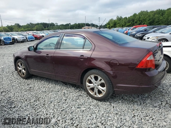 2012 Ford Fusion SE with VIN 3FAHP0HA4CR370258, listed as a Copart auction lot 63806565 with 59,027 mi miles and Clean title. Bid and sale history available at DreamBid. Image 2.
