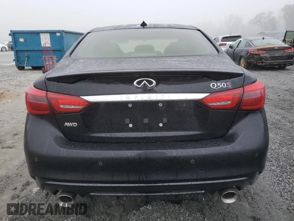 2020 Infiniti Q50 Red Sport 400 with VIN JN1FV7AR1LM660226, listed as a Copart auction lot 79698594 with 37,246 mi miles and Salvage Title. Bid and sale history available at carsss.com. Image 6.