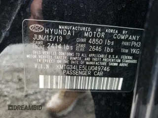 2020 Genesis G70 3.3T with VIN KMTG34LE5LU049746, listed as a Copart auction lot 59583214 with 35,704 mi miles and Salvage Title. Bid and sale history available at carsss.com. Image 13.
