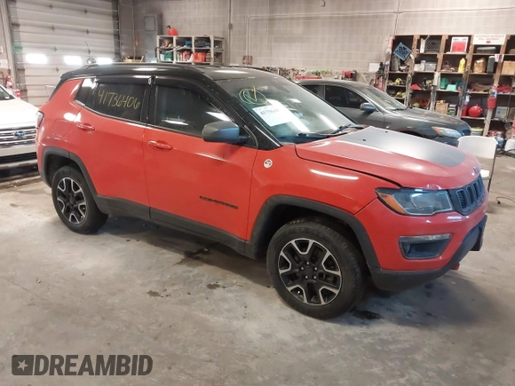 2020 Jeep Compass Trailhawk with VIN 3C4NJDDB9LT122174, listed as a IAAI auction lot 41736406 with 74,807 mi miles and . Bid and sale history available at carsss.com. Image 1.