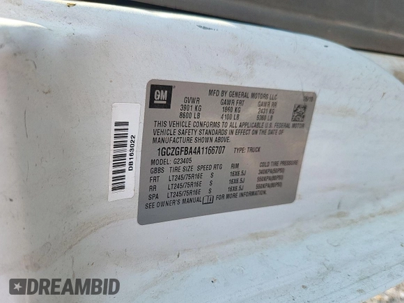 2010 Chevrolet Express Cargo с VIN 1GCZGFBA4A1166707, выставлен на аукционе IAAI как лот 42786291 с пробегом 133 930 миль миль и . История ставок и продаж доступна на DreamBid. Изображение 7.