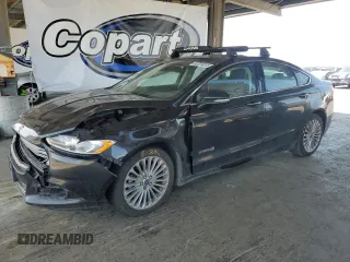 2014 Ford Fusion Titanium Hybrid with VIN 3FA6P0RUXER363916, listed as a Copart auction lot 62224315 with 126,308 mi miles and Salvage title. Bid and sale history available at DreamBid. Image 1.