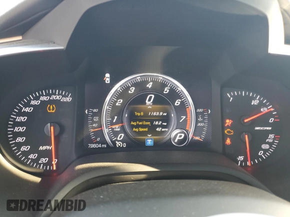 2016 Chevrolet Corvette Z06 3LZ with VIN 1G1YU2D6XG5606641, listed as a Copart auction lot 69261564 with 79,604 mi miles and Salvage Title. Bid and sale history available at carsss.com. Image 9.