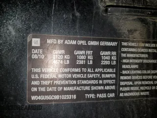 2011 Buick Regal CXL RL6 with VIN W04GU5GC9B1023316, listed as a Copart auction lot 43028995 with 0 mi miles and Salvage Title. Bid and sale history available at carsss.com. Image 14.